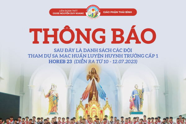Liên đoàn TNTT Giuse Khang: Danh sách SMS tham dự Sa Mạc huấn luyện Huynh trưởng Horeb 23