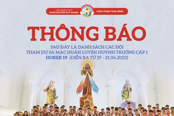 Liên đoàn TNTT Giuse Khang: Danh sách SMS tham dự Sa Mạc huấn luyện Huynh trưởng Horeb 19