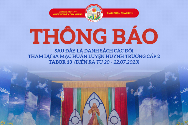 Liên đoàn TNTT Giuse Khang: Danh sách SMS tham dự Sa Mạc huấn luyện Huynh trưởng TABOR 13