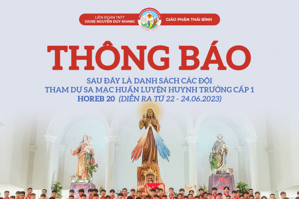 Liên đoàn TNTT Giuse Khang: Danh sách SMS tham dự Sa Mạc huấn luyện Huynh trưởng Horeb 20