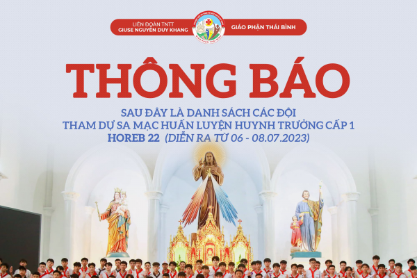 Liên đoàn TNTT Giuse Khang: Danh sách SMS tham dự Sa Mạc huấn luyện Huynh trưởng Horeb 22